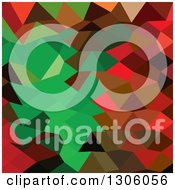 Poster, Art Print Of Low Poly Abstract Geometric Background Of Red And Bice Green