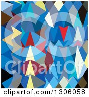 Poster, Art Print Of Low Poly Abstract Geometric Background Of Blue Sapphire