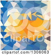 Poster, Art Print Of Azure Blue Abstract Low Polygon Background