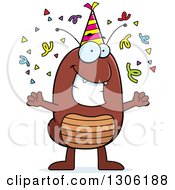 Cartoon Happy Flea Character Celebrating At A Party