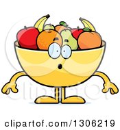 Cartoon Surprised Fruit Bowl Character Gasping
