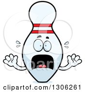 Poster, Art Print Of Cartoon Scared Bowling Pin Character Screaming