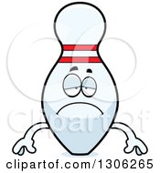 Clipart Of A Cartoon Sad Depressed Bowling Pin Character Pouting Royalty Free Vector Illustration by Cory Thoman