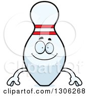 Cartoon Happy Bowling Pin Character Smiling