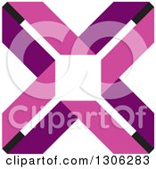 Clipart Of A Purple Alphabet Letter X Royalty Free Vector Illustration