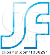 Clipart Of A Gradient Blue Abstract Letter Alphabet JSF Design Royalty Free Vector Illustration