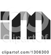Clipart Of A Grayscale Letter IM Alphabet Design Royalty Free Vector Illustration
