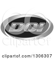 Poster, Art Print Of Black And Silver Oval With Doi Letters