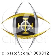 Clipart Of A Gold Silver And Black G Alphabet Cross Design Royalty Free Vector Illustration by Lal Perera