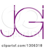 Poster, Art Print Of Purple Abstract Alphabet Letter Jgi Logo