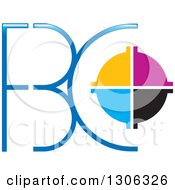 Clipart Of A FBC Letter Logo With A Colorful Circle Royalty Free Vector Illustration