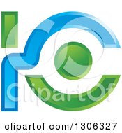 Poster, Art Print Of Blue And Green Abstract Letter Ic Logo