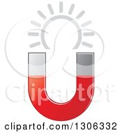 Clipart Of A Magnet With Gray Sun Royalty Free Vector Illustration