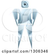 Clipart Of A Shiny Robotic Iron Man Royalty Free Vector Illustration