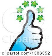 Poster, Art Print Of Gradient Blue Hand Giving A Thumb Up Under Stars