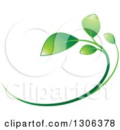 Poster, Art Print Of Gradient Green Young Plant Design