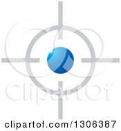 Clipart Of A Blue And Gray Target Royalty Free Vector Illustration by Lal Perera