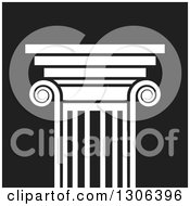 Clipart Of A White Pillar Design On Black Royalty Free Vector Illustration by Lal Perera
