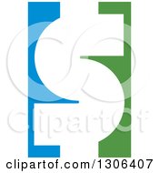 Poster, Art Print Of White Usd Dollar Currency Symbol On Blue And Green