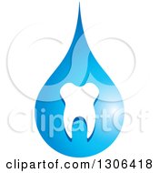 Poster, Art Print Of Blue Tooth And Water Drop Design