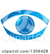 Poster, Art Print Of Blue Abstract Eye With Notches