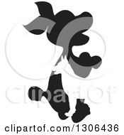 Poster, Art Print Of Silhouetted Black And White Puppy And Grown Dog Design
