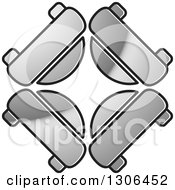 Clipart Of A Shiny Silver Circle Of Cars Logo Royalty Free Vector Illustration
