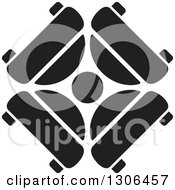 Clipart Of A Black And White Circle Of Cars Logo Royalty Free Vector Illustration