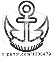 Clipart Of A Black And White Anchor And Brush Royalty Free Vector Illustration by Lal Perera