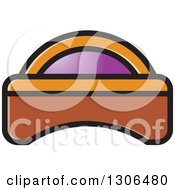 Clipart Of A Brown And Purple Bed Royalty Free Vector Illustration by Lal Perera