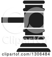 Clipart Of A Black And White Gavel Royalty Free Vector Illustration