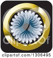 Clipart Of A Black Silver And Gold Propeller Icon Royalty Free Vector Illustration by Lal Perera