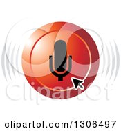 Poster, Art Print Of Computer Arrow Cursor Over A Red Microphone Audio Icon
