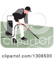 Poster, Art Print Of Pressure Washer Worker Man In A White And Black Uniform