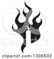 Black Fire And White Silhouetted Extinguisher