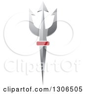 Clipart Of A Silver And Red Trident Royalty Free Vector Illustration by Lal Perera
