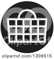 Poster, Art Print Of Round Black And White Shopping Basket Icon