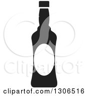 Poster, Art Print Of Black And White Skinny Wine Bottle