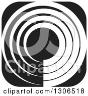 Clipart Of A Black And White Abstract Circle Icon Royalty Free Vector Illustration by Lal Perera