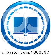 Poster, Art Print Of Round Blue Library Book Icon