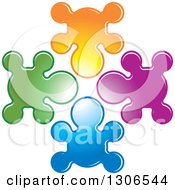 Poster, Art Print Of Colorful People Shaped Splatters