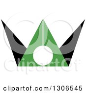 Poster, Art Print Of Black And Green Abstract Man