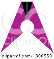 Clipart Of A White Purple And Black Abstract Man Royalty Free Vector Illustration by Lal Perera