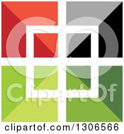 Clipart Of A Shiny Geometric Colorful Square Royalty Free Vector Illustration
