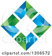 Clipart Of A Blue And Green Diamond Royalty Free Vector Illustration by Lal Perera