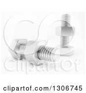 Clipart Of 3d Nuts And Bolts On Shaded White Royalty Free Illustration