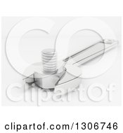 Poster, Art Print Of 3d Spanner Wrench With A Nut And Bolt On Shaded White