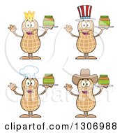 Poster, Art Print Of Cartoon Happy Peanut Characters Holding Jars