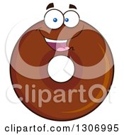 Poster, Art Print Of Cartoon Happy Round Chocolate Donut Character