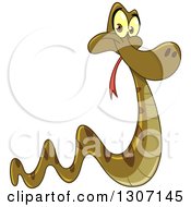 Clipart Of A Cartoon Happy Slithering Snake Royalty Free Vector Illustration
